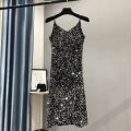 Elegant and Shiny Metal Women Feeling Party Dress Long Birthday 2023 New Winter. 