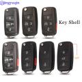Jingyuqin 2/3/4/5 Buttons Folding Remote Car Key Case Shell For VW Sharan Tiguan Golf Sagitar Polo MK6 Touareg. 