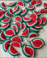 fruits keychains,strawberry lemon kiwi watermelon keychains. cute handmade crochet fruits keychains for kids,girls,women. stylish bag charms. 