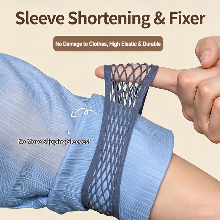 5Pcs%20Shirt%20Sleeve%20Holder,%20Elastic%20Mesh%20Sleeve%20Fixer%20Bands,%20Anti-slip%20Clip%20Arm%20Cuffs%20Strap%20Multi-Use%20Headband%20For%20Daily%20Use%20-%20Image%202