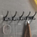 Modern Hanging Hooks For Wall Aluminium Black Towel Holder Bathroom Door Clothe Hanger Coat Rack Wall Mounted.