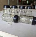 Glassware Food Jar Set 120ml Transparent Glass Containers with Multicolor Lids 6pcs. 