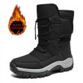 Brand Men's Winter Shoes Waterproof Men's Boots Warm Plush Couple Snow Boots Outdoor Non-slip Hiking Boots Men Work Ankle Boots. 
