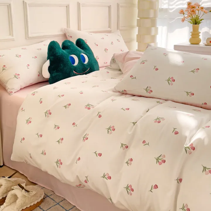3-piece%20%20Knitted%20And%20Washed%20Double-layer%20Yarn%20Set%20%20Including%20One%20Quilt%20Cover%20And%20A%20Pair%20Of%20Pillowcases%20-%20Image%203