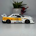 1:24 Nissan Skyline Ares GTR R34 Alloy Modified Wide Body Sports Car Model Diecast Raing Car Model Sound and Light. 
