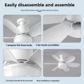 Ceiling Fan with Light E27 Fan Light with Remote Control Super Quiet Socket Ceiling Fan for Bedroom Kitchen Home Lighting. 