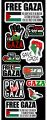 FREE PALESTINE, FREE GAZA , PALESTINE AND GAZA STICKER SHEET. 