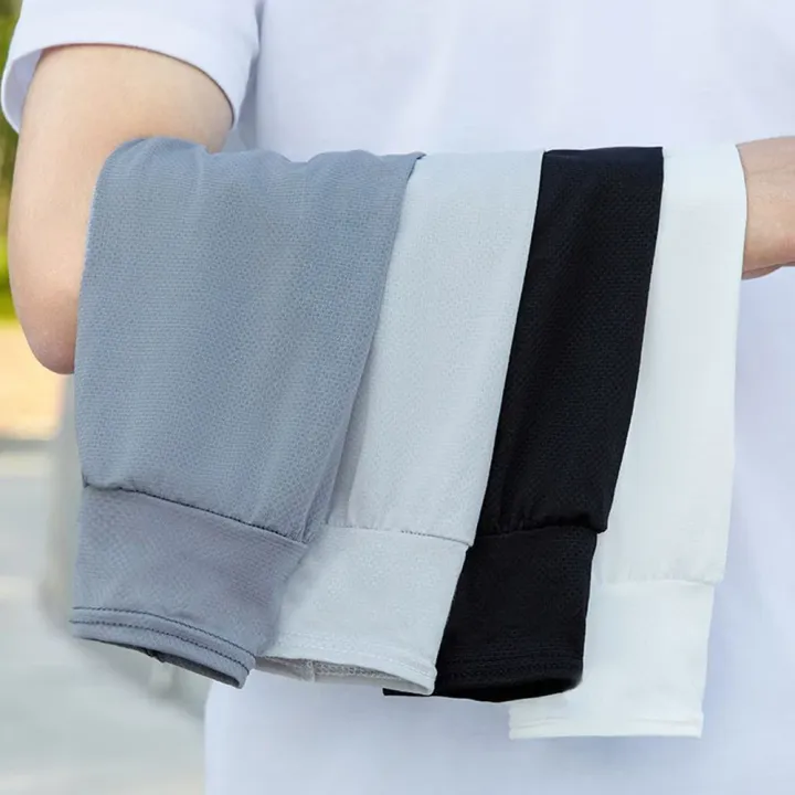 1Pair%202025%20Summer%20Ice%20Silk%20Men's%20Loose%20Sunscreen%20Sleeves%20UV%20Ice%20Gloves%20Riding%20Arm%20Guards%20Sport%20Running%20Driving%20Absorbent%20-%20Image%203