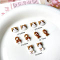 20Pcs Cartoon Cute Cat Head Butt Nail Art Charms Luminous Painting Small Fish Cat Resin Nail Decorations for DIY Hairpin Nails.