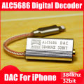 ALC5686 HiFi DAC USB TypeC/Light-ning To 3.5mm Digital Audio Cable DAC For iPhone iOS Android Adapter Decode Amp 32bit/384KHz. 