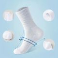 5/10/20 Pairs Neutral Solid Color Round Neck Socks Spring Autumn Sweat Absorbing Breathable Comfortable All-season Sports Socks. 