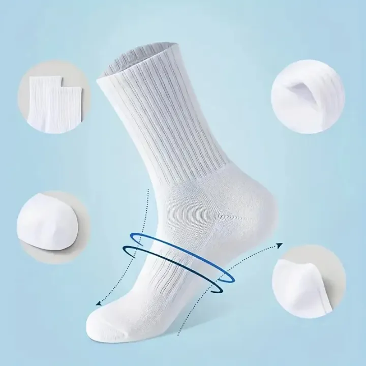 5/10/20%20Pairs%20Neutral%20Solid%20Color%20Round%20Neck%20Socks%20Spring%20Autumn%20Sweat%20Absorbing%20Breathable%20Comfortable%20All-season%20Sports%20Socks%20-%20Image%205