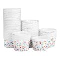 Cabilock 100pcs Disposable Ice Cream Cups Dessert Bowls Dot Paper Cups Party Supplies. 