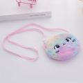 Kids Plush Cat Crossbody Bag - Cute Coin Purse for Elementary Students, Creative Cartoon for Birthday & Christmas.