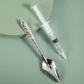 2PCS Portable baby bird feeding water spoon bird parrot feeding spoon stainless steel water milk powder feeder spoon bird food. 