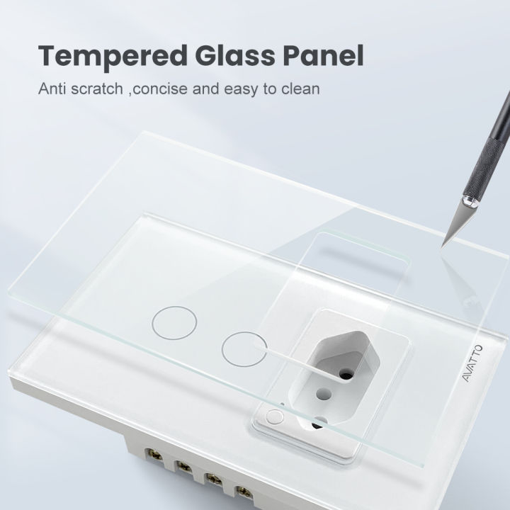 AVATTO%20Tuya%20WiFi/Zigbee%20Smart%20Light%20Switch%20with%20Socket,Brazil%20Stand%2016A%20Touch%20Button%20Wall%20Switch,Work%20for%20Alexa%20%20Home%20lightify%20-%20Image%206