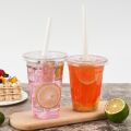 Clear Disposable Plastic Cup with Lid Perfect for Weddings Birthdays Parties Camping Smoothies Milkshakes Coffee Cold Drinks.