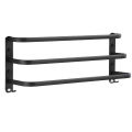 Towel Hanger Wall Mounted 30-50 CM Towel Rack Bathroom Aluminum Black Towel Bar Rail Matte Black Towel Holder with Sticker.