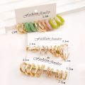 15 Sets Of Color Geometric C Alloy Resin Earrings For New Festive Parties In Europe And The United States. 