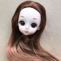 Glasses Eyes Doll Heads DIY Doll Figures 1/6 Doll Toy Colorful Long Hair Heads Stars Anime Eyes Doll Toy Girl Dressing .