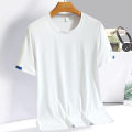 Men's Summer Ice Silk T-shirt Sweatshirt Round Neck Simple Running Fitness Suit Thin Breathable Quick Drying T. 