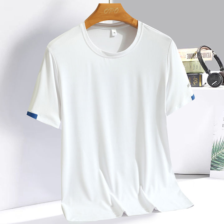Men's%20Summer%20Ice%20Silk%20T-shirt%20Sweatshirt%20Round%20Neck%20Simple%20Running%20Fitness%20Suit%20Thin%20Breathable%20Quick%20Drying%20T%20-%20Image%203