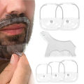 6pcs Beard Shaping Kit – 5 Size Beard Templates & 1 Multifunctional Styling Comb for Perfect Grooming (Blue & Transparent). 