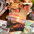 100pcs/pack Garden Whisper Series Retro Handbook Tearable Material Paper Creative DIY Handmade Scrapbook Aesthetic Craft Paper. 