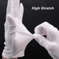 1pair White Cotton Gloves Men Formal Tuxedo Uniform Gloves Guard Parade Ceremony Costume Cosplay Coin Jewelry Butler Glove.