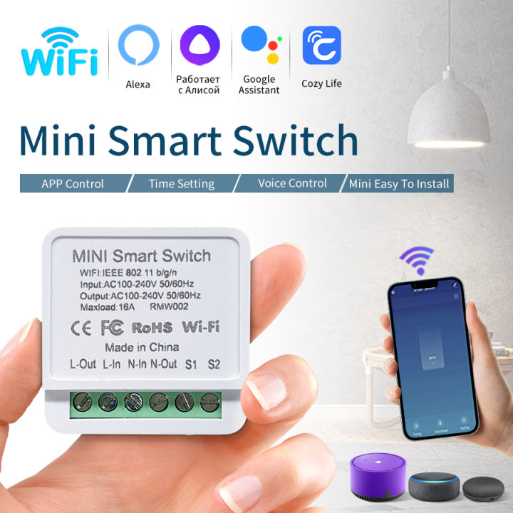 16A 20A Smart WiFi Light Switch 2-Way Control Intelligent Module Cozylife APP Remote Control Supports Alexa  Assistant lightify