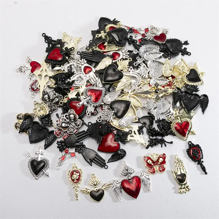 %EF%BB%BF%2010pcs%20Halloween%20Random%20Style%20Charms%20Gothic%20Cross%20Heart%20Skull%20Charms%20Pendant%20DIY%20Handmade%20Earrings%20Jewelry%20Accessories%20-%20Image%202