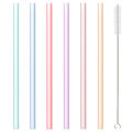 6 PCS Transparent Silicone Straws Reusable Food Grade Bendable Straight Drinking Straw With Cleaning Brush Set Party Accessory. 