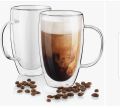 450ml Double Wall Glass Coffee Mug,Double wall insulated Glass Mug Borosilicate Glass Mug. 