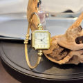New Fashionable Casual Digital Square Miniature Ladies Quartz Watch Open-Ended Bracelet Watch Stylish Compact Timepiece. 