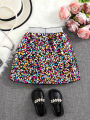 Spring and Autumn New Shiny Sequin A-line High-Waist Skirt for Girls; Single Piece. 