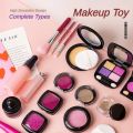 Pretend Play Makeup Kit Girls Realistic Eye Shadow Set Non-Toxic Role Play Toy with Cosmetic Bag  ONLY Models CAN NOT Use. 