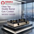 Glass Top Gas Cooker Double Burner. 