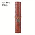1PC Creative Treasure Map Retro Pencil Case Leather Large Capacity Roll Pencil Bag Embossed Buckle Simple Stationery Box Roll Po. 