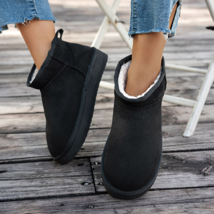 Women's%20winter%20casual%20solid%20color%20basic%20plush%20ankle%20boots%20Warm%20and%20windproof%20slip-on%20boots%20Comfortable%20and%20non-slip%20EVA%20outsole%20-%20Image%205