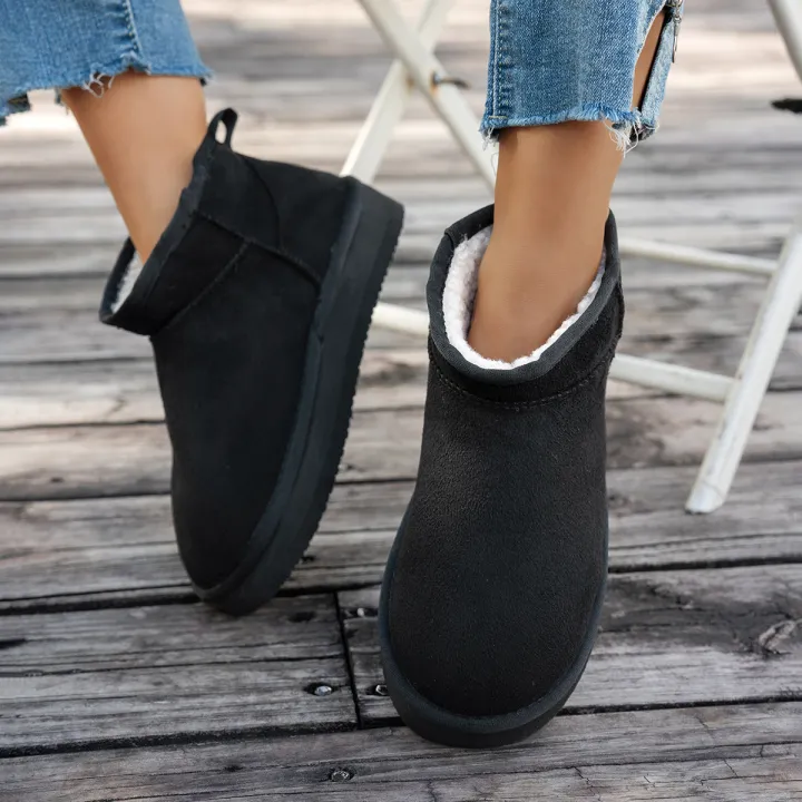 Women's%20winter%20casual%20solid%20color%20basic%20plush%20ankle%20boots%20Warm%20and%20windproof%20slip-on%20boots%20Comfortable%20and%20non-slip%20EVA%20outsole%20-%20Image%205