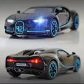 1/32 Bugatti Chiron Alloy Sport Car Toy Models Diecast Metal Miniature Vehicles With Sound Light Pull Back Collectible Toys Cars. 