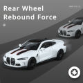 1:36 BMW M4 CSL Diecast Cars Toy Alloy Model High Simulation Doors Opened Pull Back Cars Toys Collection Ornaments Gift for Kids. 