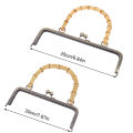 1Pc Vintage Metal Purse Bag Frame Kiss Clasp Lock With Bamboo Handle Jewelry Clasps Sewing Fasteners Purse Making Supplies. 