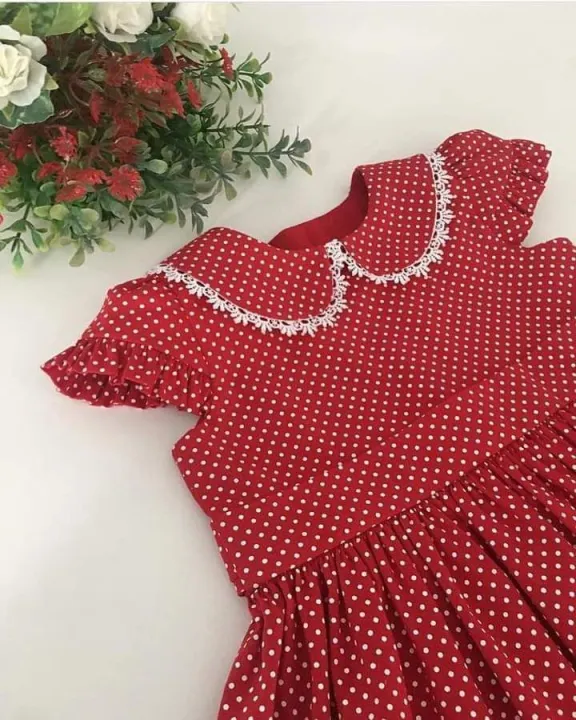 Baby%20collar%20with%20white%20lace%20red%20dot%20frock%20-%20Image%202