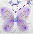 Fairy Wings Set For Girls 8 Color Buterflly Wings  Stick & Hairband Kids Party Dress Costume. 