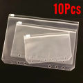 10Pcs A5 A6 A7 Binder Pocket Folders with Zipper for Notebook Waterproof PVC Document Filing Bag 6 Ring Notebook Divider. 