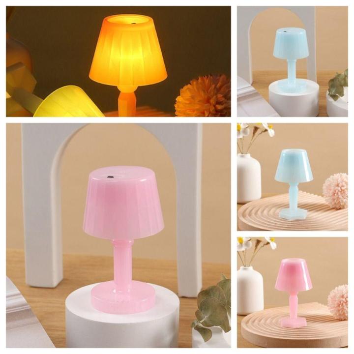 Miniature Desk Lamp Decorative LED lamp for children's bedside table, small table lamps for bar, Blue Cute Macaron Night Light for Boys and Girls Decorative Table Light