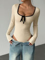 The Latest Style of Autumn's Elegant and Versatile Trendy Women's Long-Sleeved Tights. 