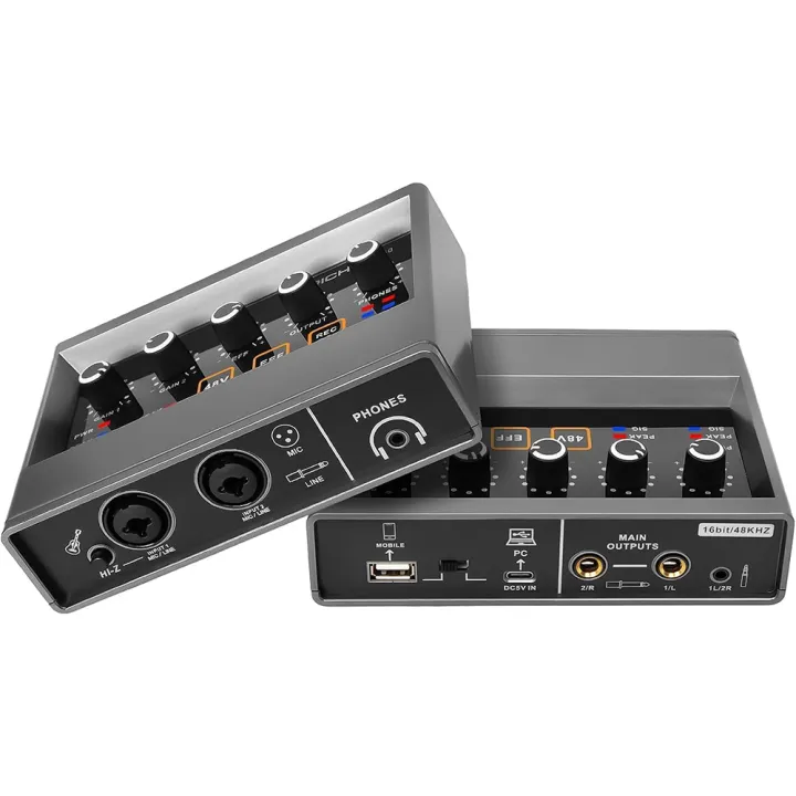 Audio%20Interface%2016-bit/48kHz%20Chip%20USB%202.0%20Interface%20for%20PC,%20Music%20Interface%20with%2048V%20Phantom%20Power%20Ideal%20for%20Beginner%20-%20Image%202