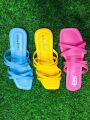 Colorful Zig-zag Flat Slippers Sandals for Womens and Girls. - Girls Slips On Shoes. 